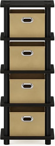 Miniatura 4 de Sistema de estantes de 4 bandejas de la marca Furinno 99150 LACi Madera Espresso  negro