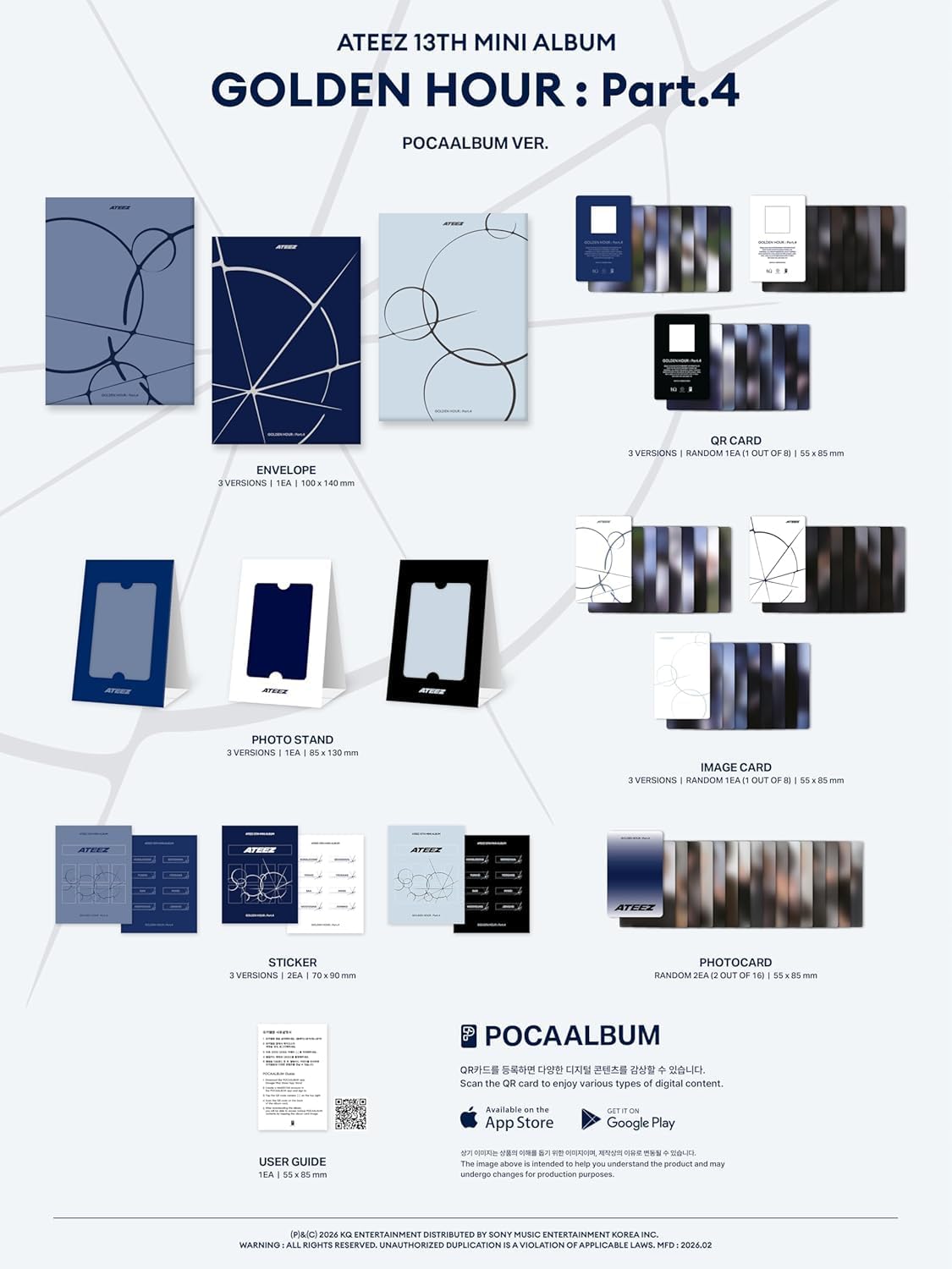ATEEZ GOLDEN HOUR : Part.4 13th Mini Album [POCA Album Ver 3 VER SET]