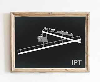 Modern Poster of Williamsport Regional Airport Ipt | 11x17 12x18 16x24 24x36 Unframed Wall Art | Minimal Traveler Print for Gift | Minimalist Home Office Decor