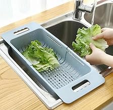 Kitchen Dish Drainer and Drying Rack Sink Basket for Washing Bowls Utensils Vegetables Fruits Storage Organiser Retractable [ 1pcs]