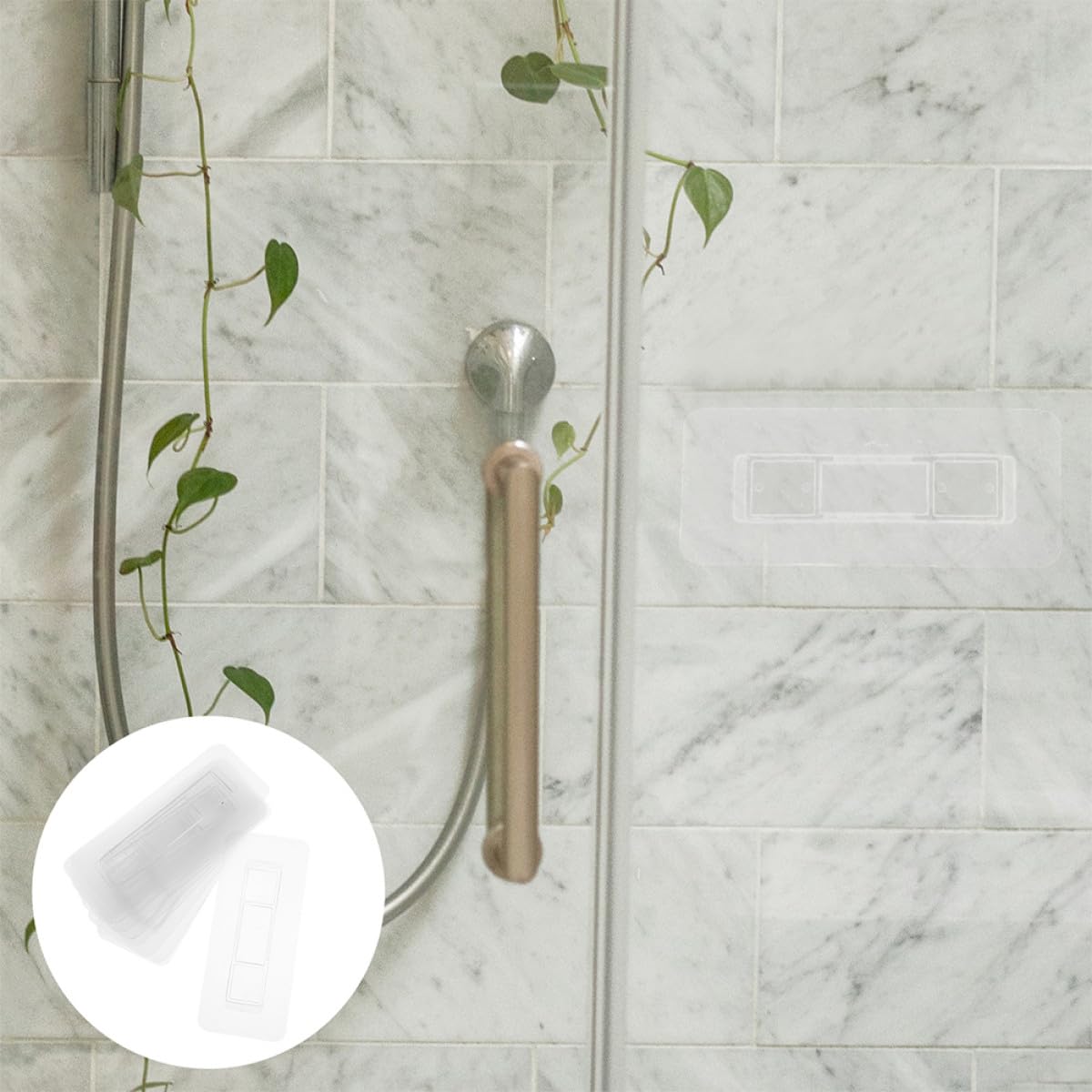 TOYANDONA Ganchos Adhesivos Transparentes para Colgar en Pared sin Taladro, 50 Piezas, Resistentes para Estante de Ducha y Toallero, Uso Múltiple en Baño y Cocina