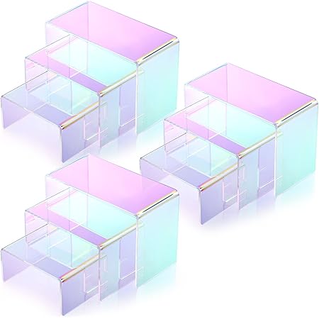 Amazon.com: 6 Pack Iridescent Acrylic Display Risers Rainbow Acrylic ...