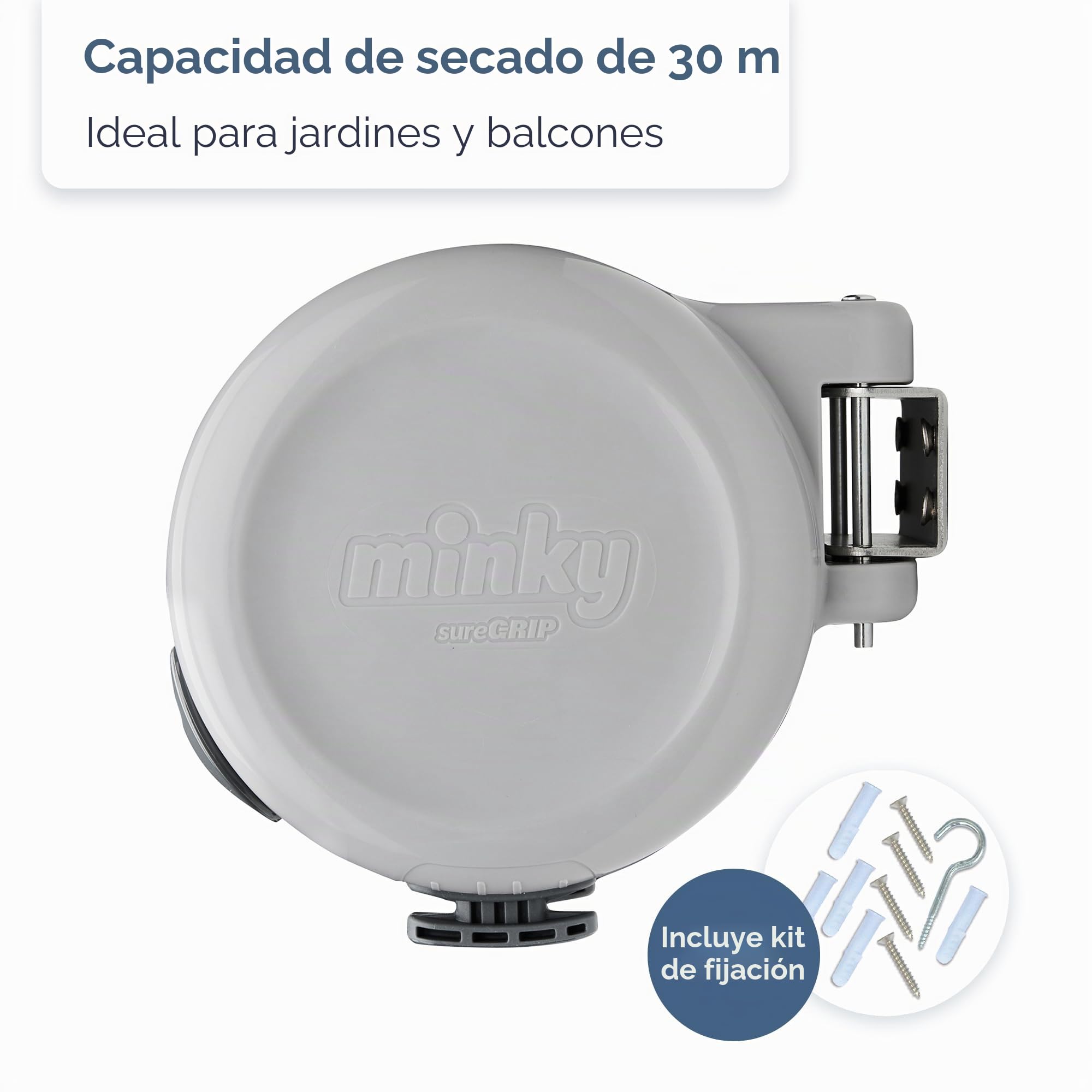 Minky Cuerda Retractable para Tender en Exterior - 30 m (2x15m)