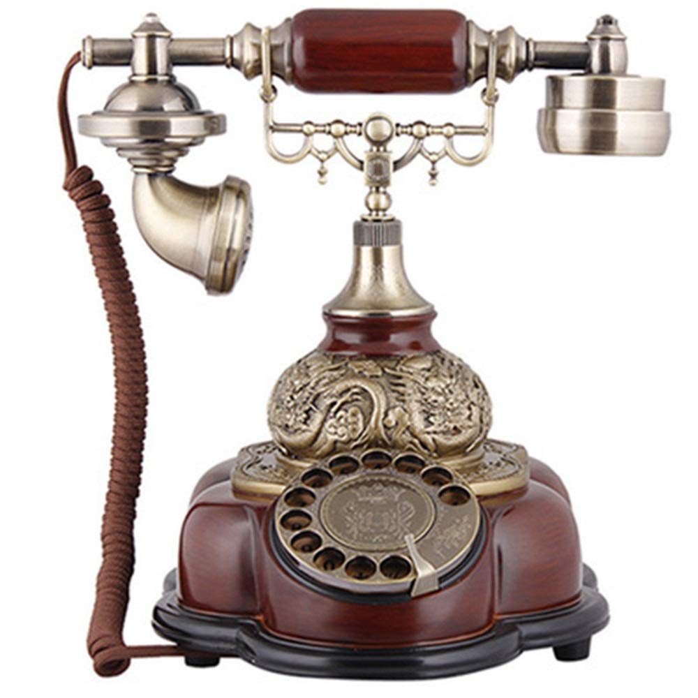 Telefon Stacjonarny Do Domu, Europejski Telefon Antyczny, Telefony Z Tarczą Obrotową, Telefon Stacjonarny Retro, Telefon Przewodowy Do Domu I Wystroju, Czerwono-Brąz