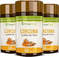 Kit 3x Curcumina Açafrão Da Terra 120 Cápsulas De 500mg