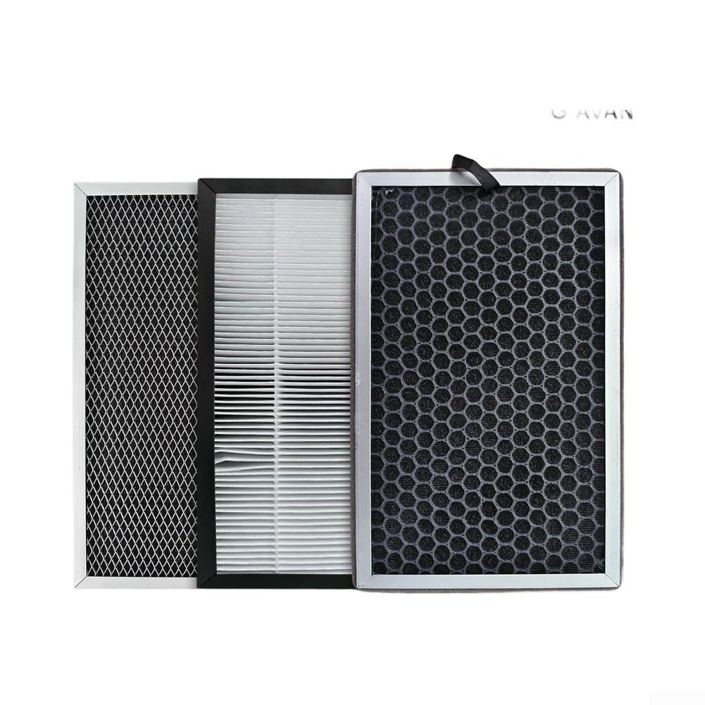 Caja de filtro de sistema de ventilación, purificación de tres capas con prefiltro, carbón activado y HEPA para calidad del aire del ventilador del conducto (150 mm)
