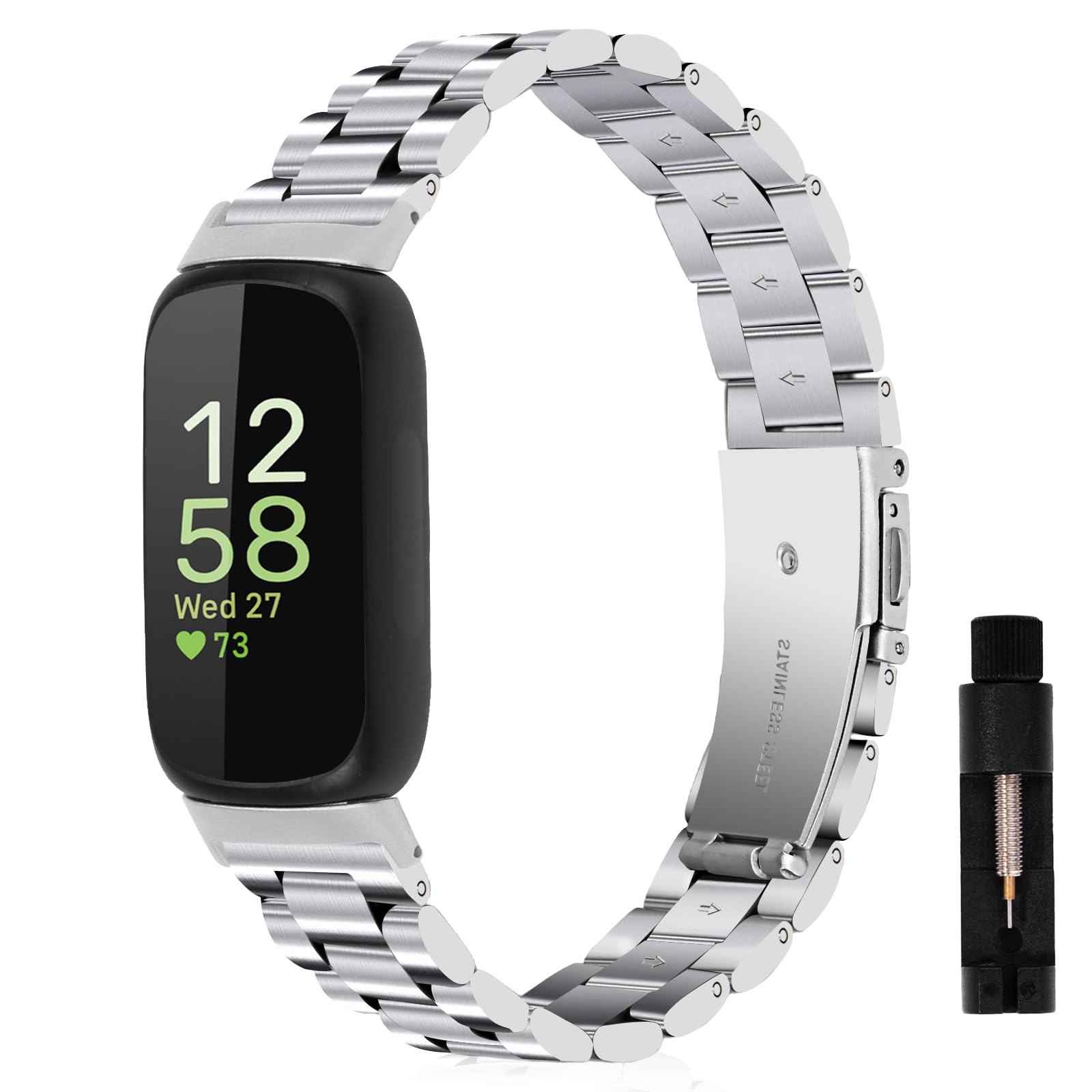 fitbit inspire3　ブラックケース＆ミッドナイトゼンベルト Amazon.co.jp: [AiMaoo] バンド ステンレス製 Fitbit Inspire 3 対応