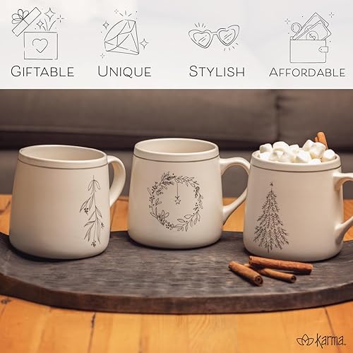 Vista 6 de Karma Gifts, Taza Blanca de Invierno, Corona, 18 OZ