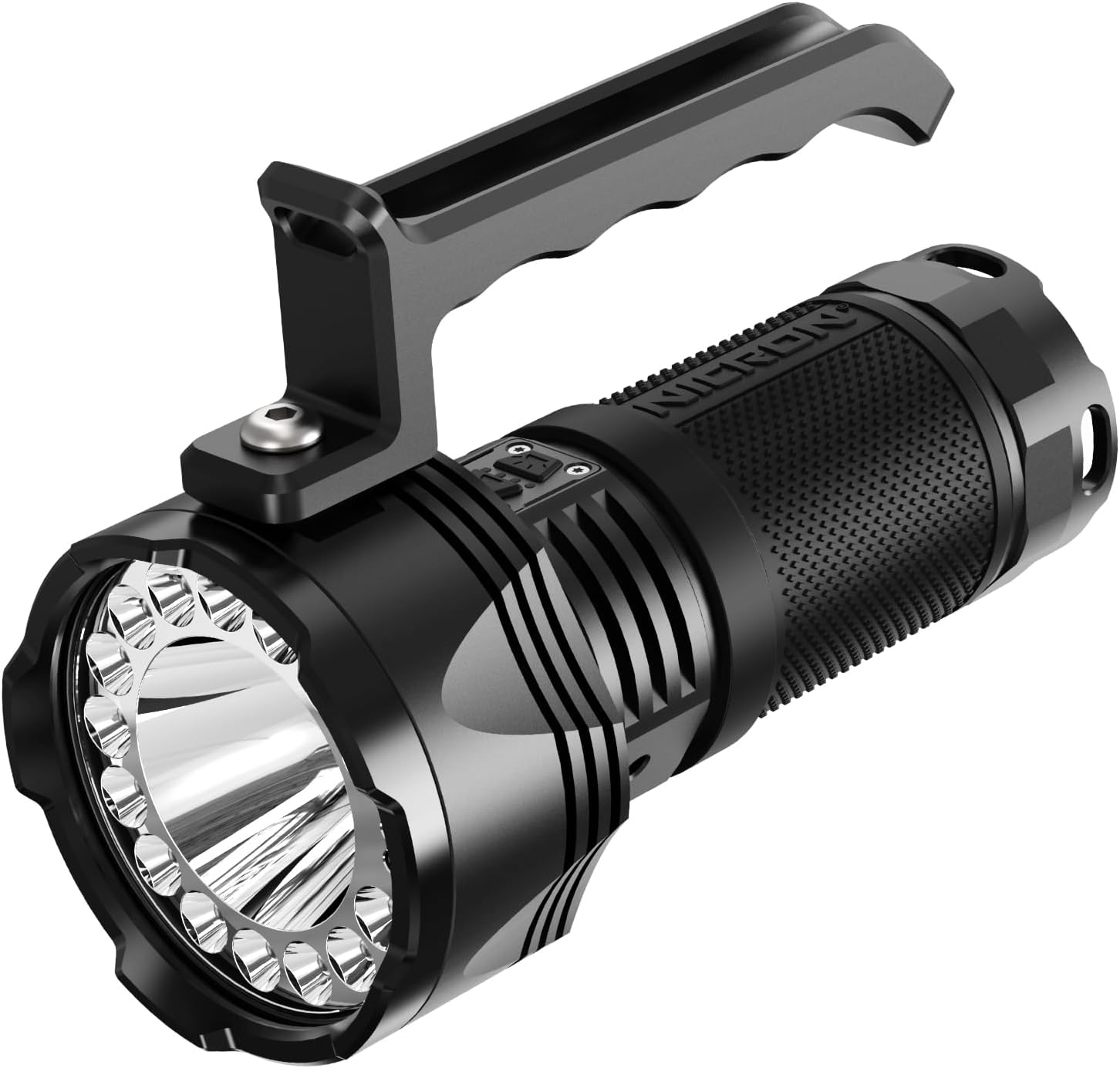 NIERON B400-B Super Bright 16000 Lumens Flashlight, Rechargeable Dual Switch Spotlight & Floodlight, 880m Beam Distance, 210H Runtime, IPX8 Waterproof, Tactical Flashlight for Camping Hiking Emergency
