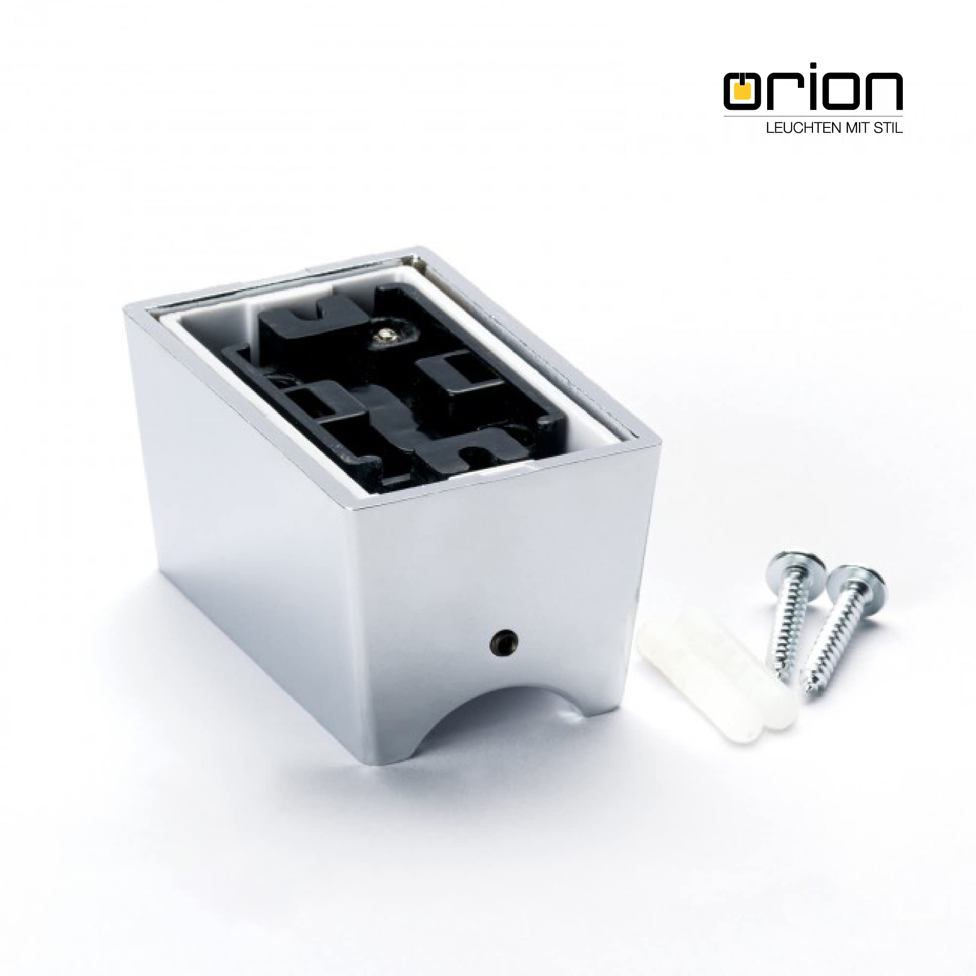 ORION LIGHTSTYLE Portalámparas S14d para lámparas lineales (70 x 47 x 40 mm), 230 V, base de metal compatible con bombillas LED, máx. 60 W S14d 500 mm Linestra, metal, cromo