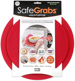 Multi-Purpose Silicone Original Microwave Mat as Seen on Shark Tank | Splatter Guard, Trivet, Hot Pad, Pot Holder, Minimize Mess (BPA Free, Heat Resistant, Dishwasher Safe), Set of 2, Red