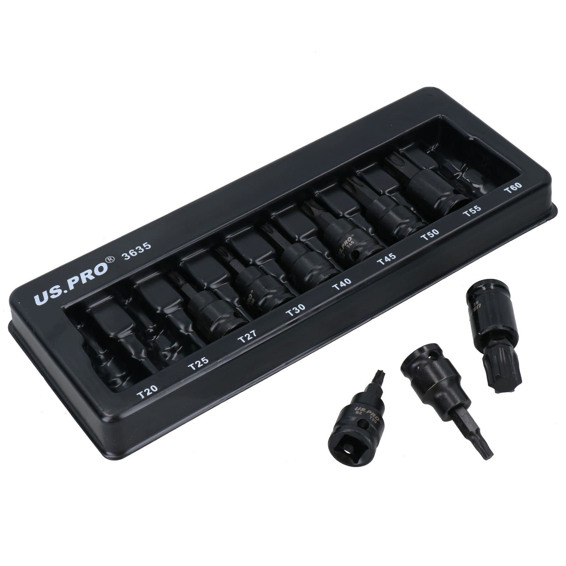 Klucz imbusowy + Torx Star Impact Stubby Nasadki 3/20.3 cm Napęd T20-T60 3mm-10mm