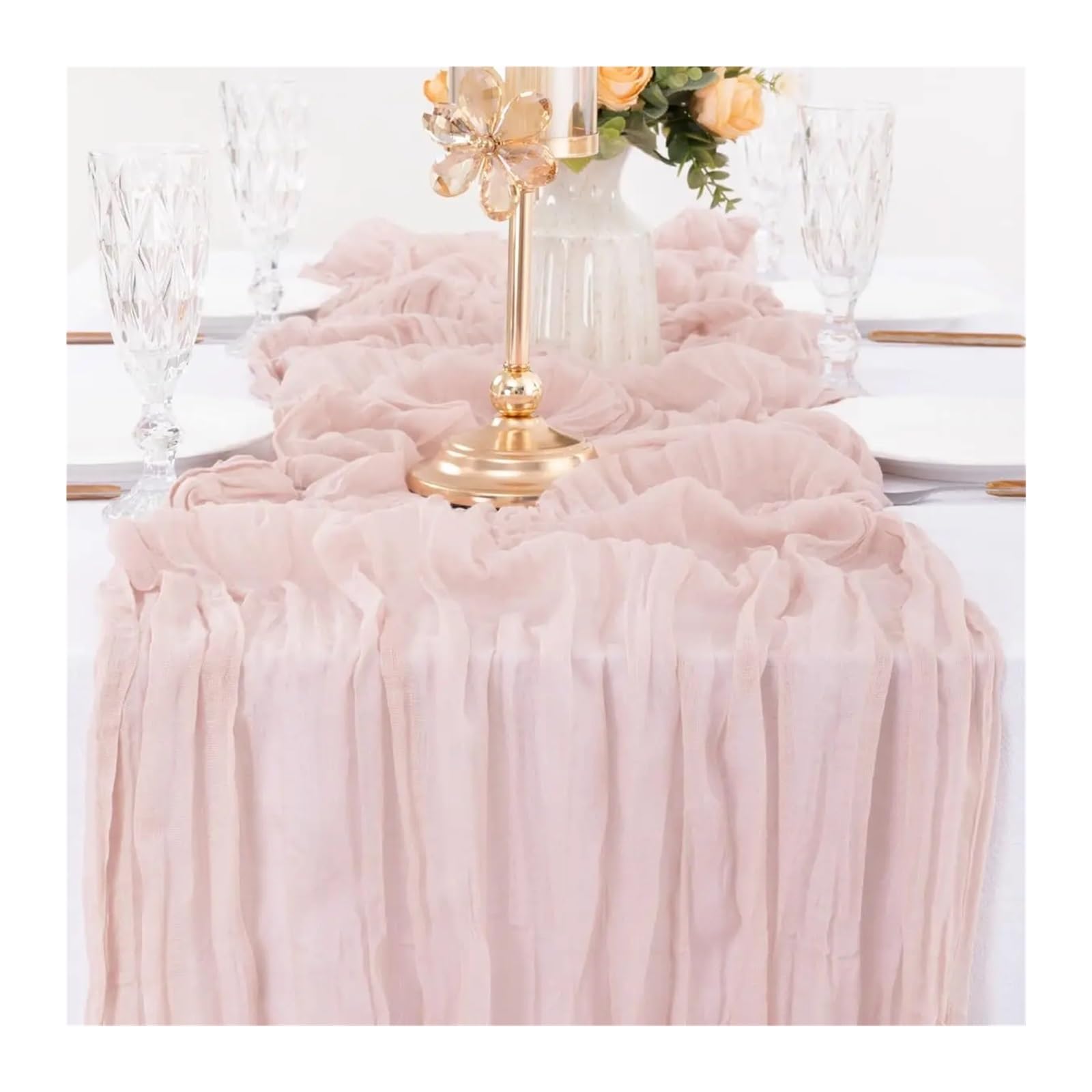 Cotton Table Napkins, Cheesecloth Gauze Table Runner Multicolor 10 Pcs Multiple Sizes(Rose Pink,10PCS 50X50cm Napkin)