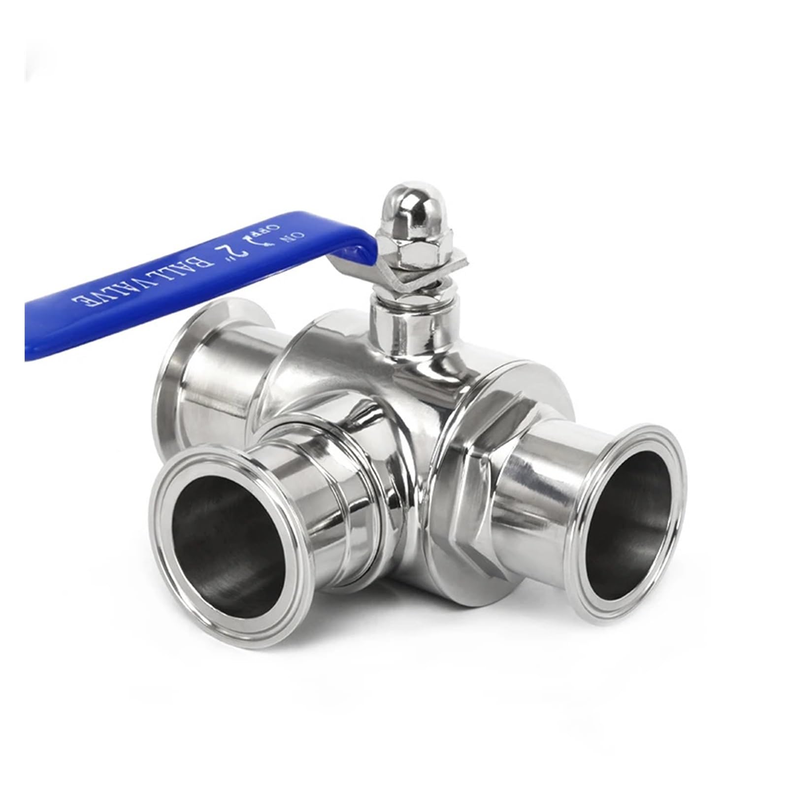 Vanne à bille 3 voies inox SS304 anti-fuite pour système de tuyauterie Tri Clamp