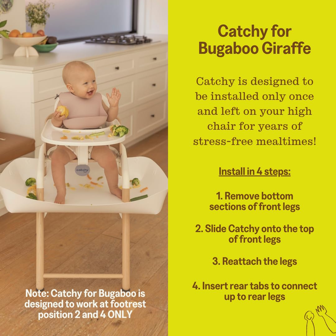 CATCHY - High Chair Food Catcher - Compatible with Bugaboo Giraffe | High Chair Food Catcher - High Chair Sold Separately - Baby & Toddler Food & Mess Catcher