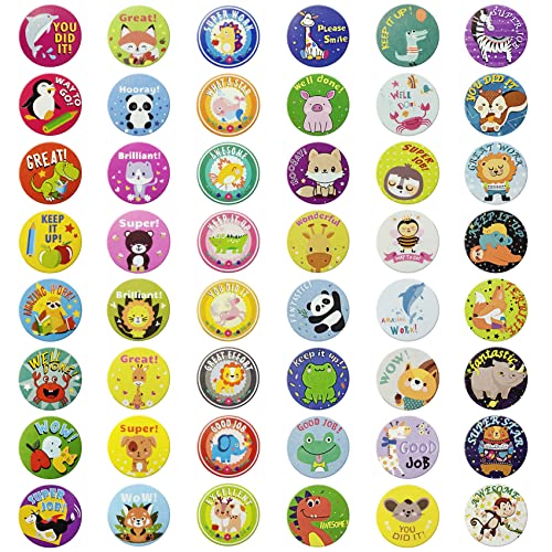 Reward Stickers for Teachers - 1008 Motivational Designs for Kids. 1 Inch School Stickers on Sheets - Teacher Supplies for Classroom Potty Training