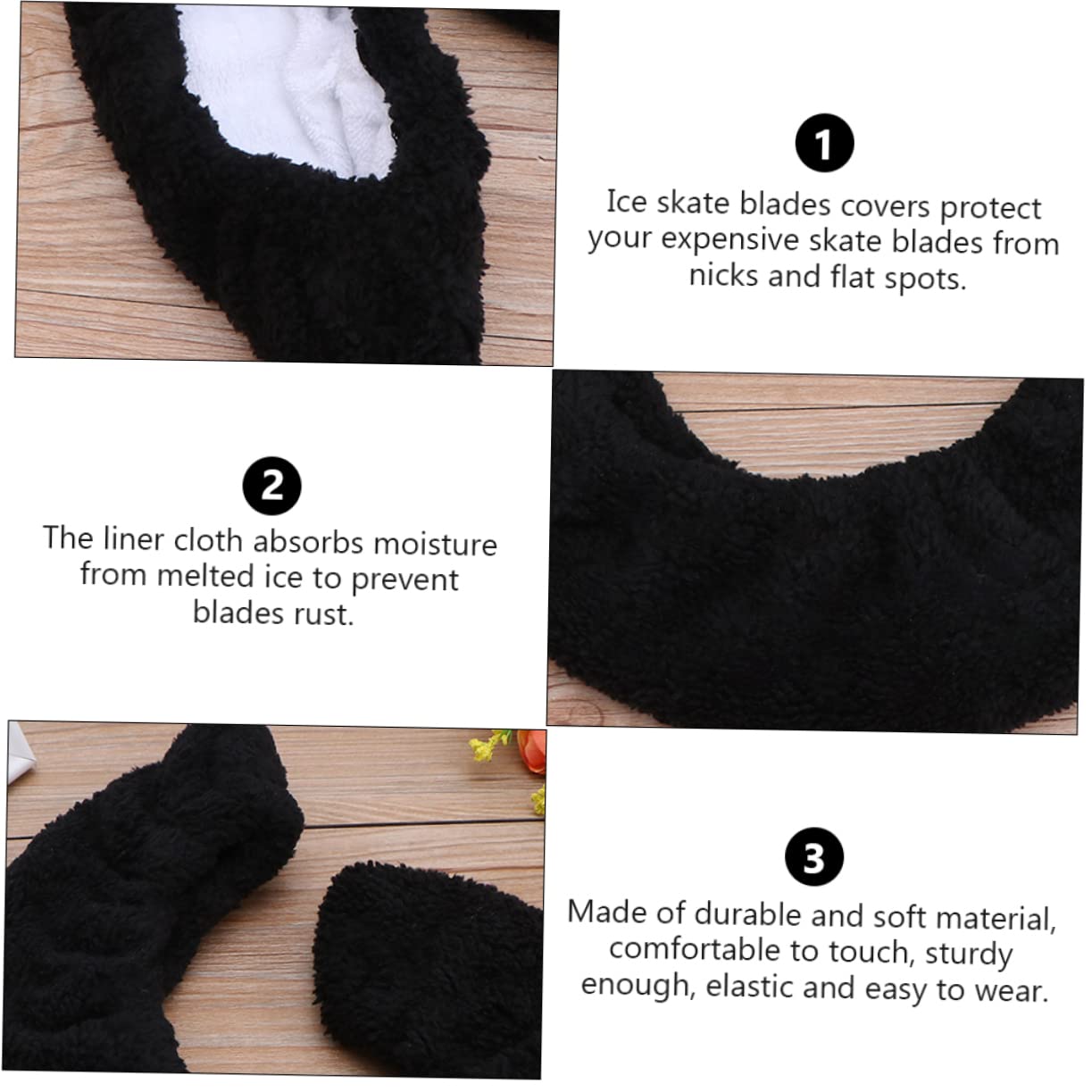 Yardwe 3 Paires De Patins À Glace Absorbent l'eau Étui De Protection Hommes Et Femmes