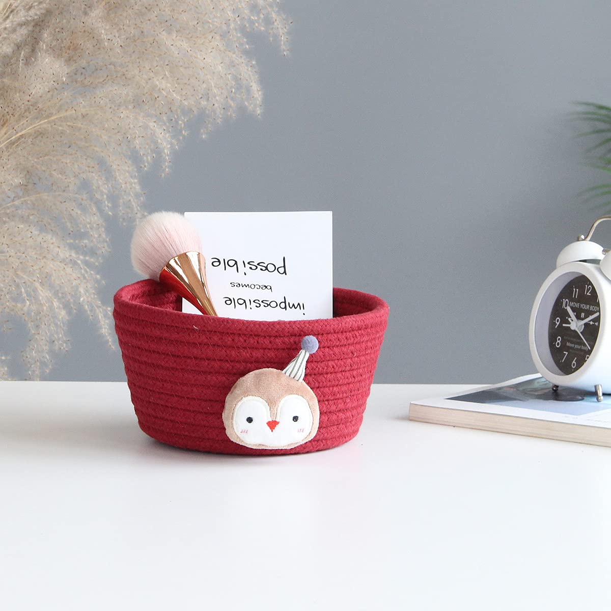 Panier Rangement En Corde De Coton - Lot De 3, Coloris Rose, Pour Salon Ou Chambre D'enfant