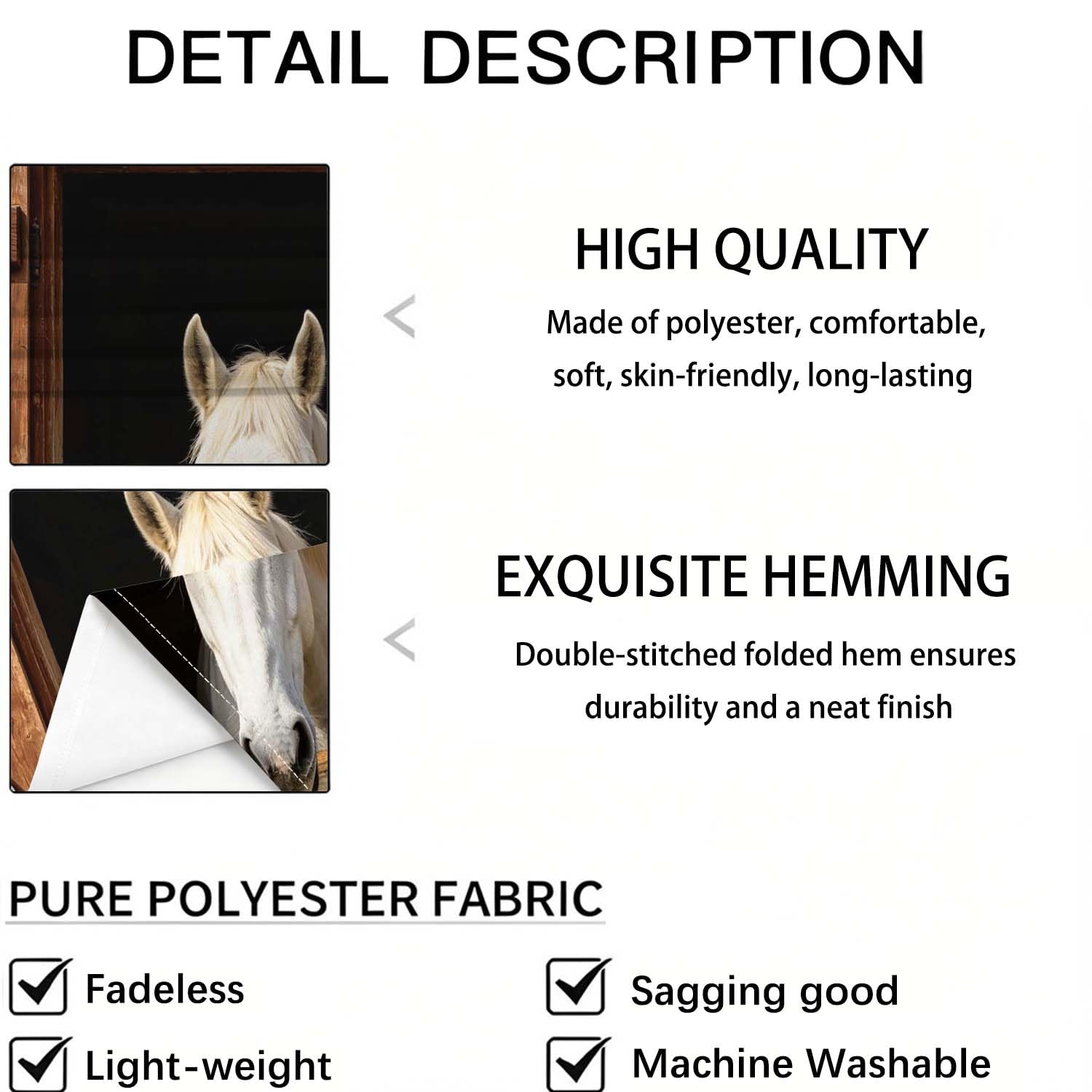 Arazzo da Parete Grande 300x260 cm Cavallo 3D Telo da Parete