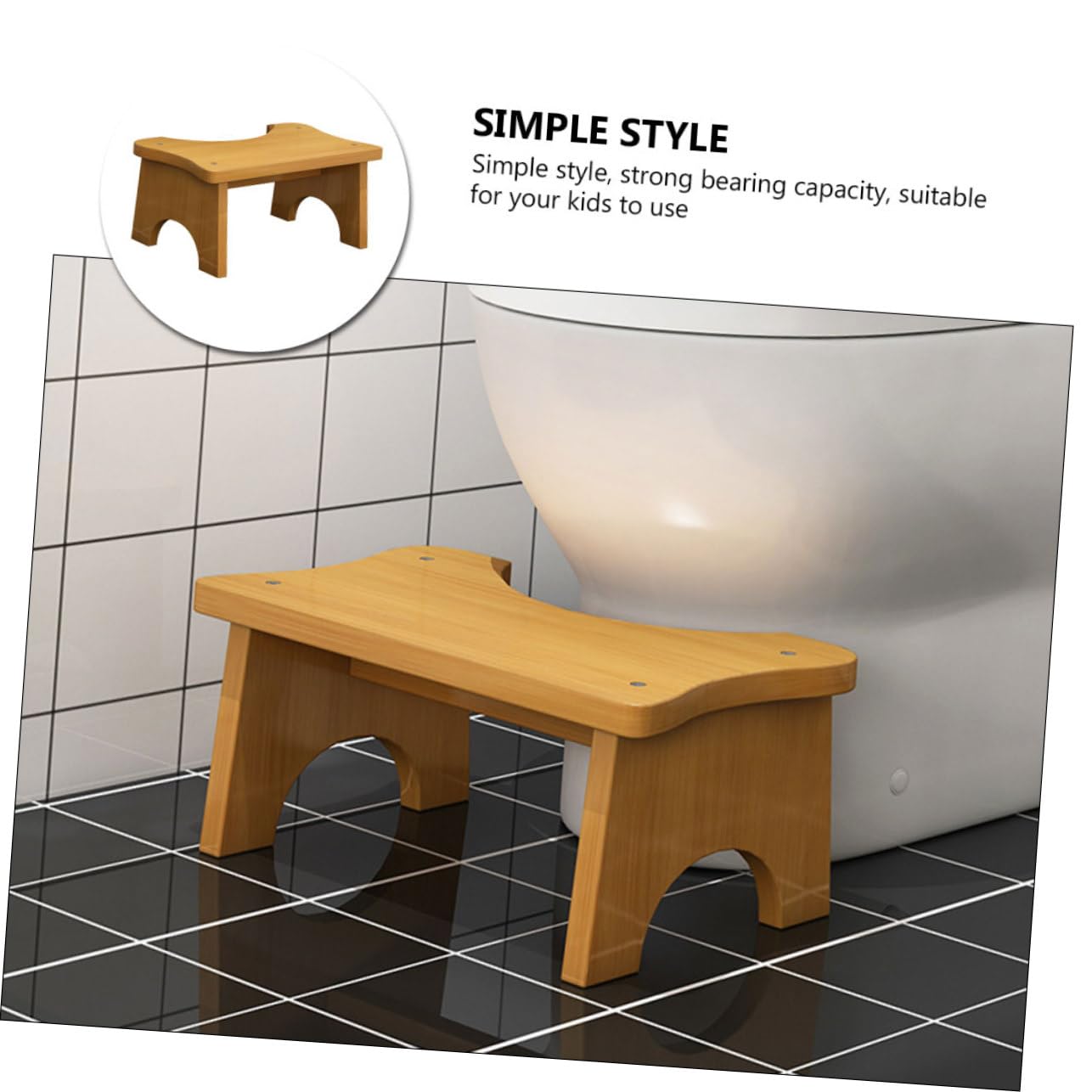 Toilettensitz Trittschemel mit Starker Tragfähigkeit und Platzsparendem Design Stabiler Fußhocker fürs Badezimmer für Kinder und Ganze Familie