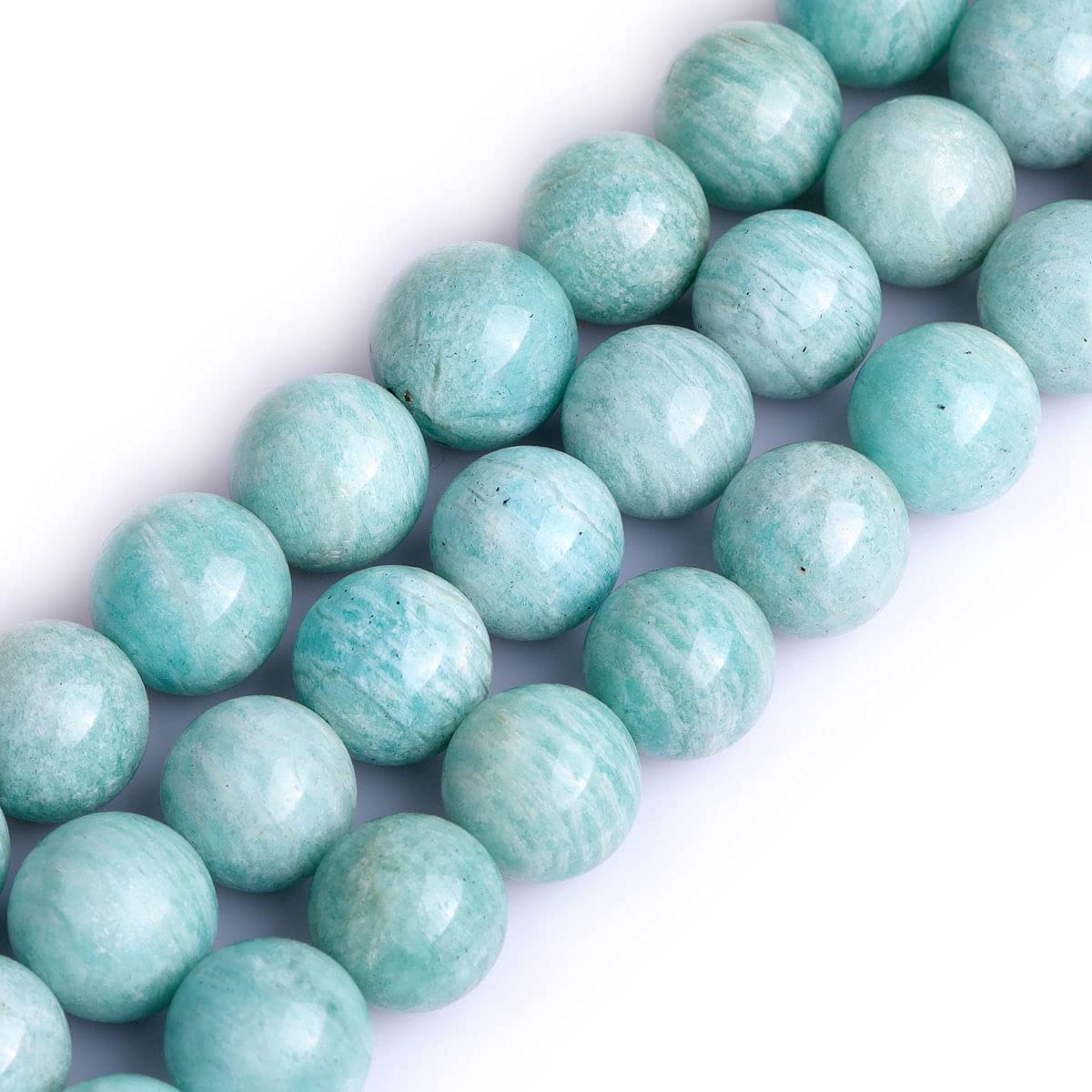Gem-Inside Create Your Own Fashion Brazilian Amazonite Gem-Inside Natural Stone 12Mm 31Pcs Round Beads For Jewellery Making Strand 15" Beaded Semi Precious Gemstone Diy Handmade Craft Supplies