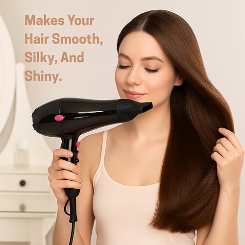 Miniatura 5 de Poshieca Pro Ionic - Secador de pelo potente de 1875 W con 2 boquillas concentradoras, secador de pelo de salón de secado rápido, 2 velocidades3