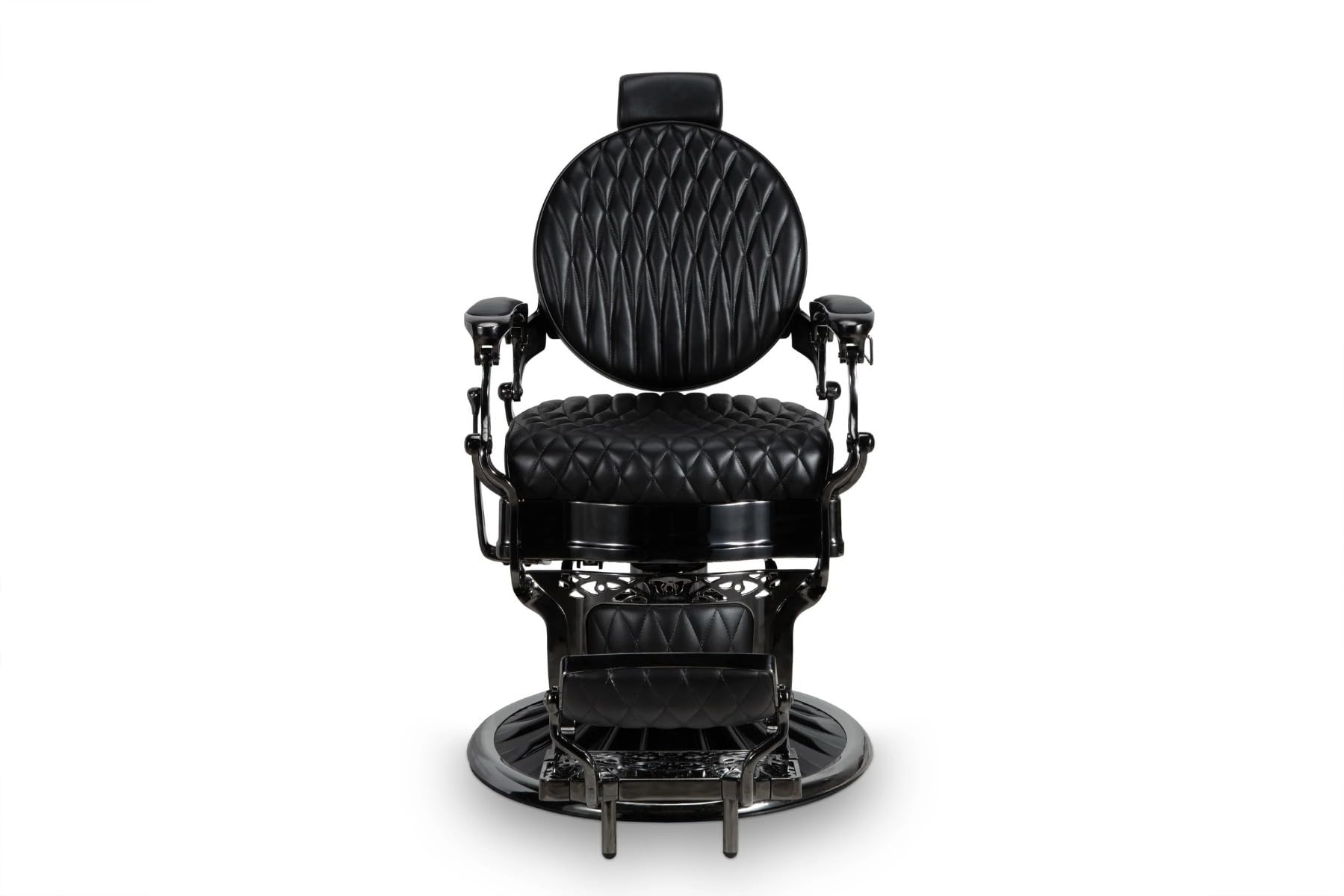 Genérico Sillón Clásico de Barbero hidráulico Estilo Retro Vintage con reposapies Integrado Modelo Kirk BC Negro