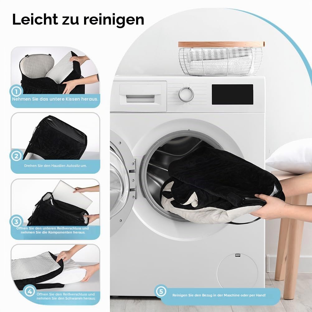 KYG Hunde Autositz für Kleine bis Mittlere Hunde unter 35 lbs | Ganzjährig nutzbar, Extra Stabiler, Waschbarer, Wasserdichter, Zwei Sitzkissen unterschiedlicher Höhe