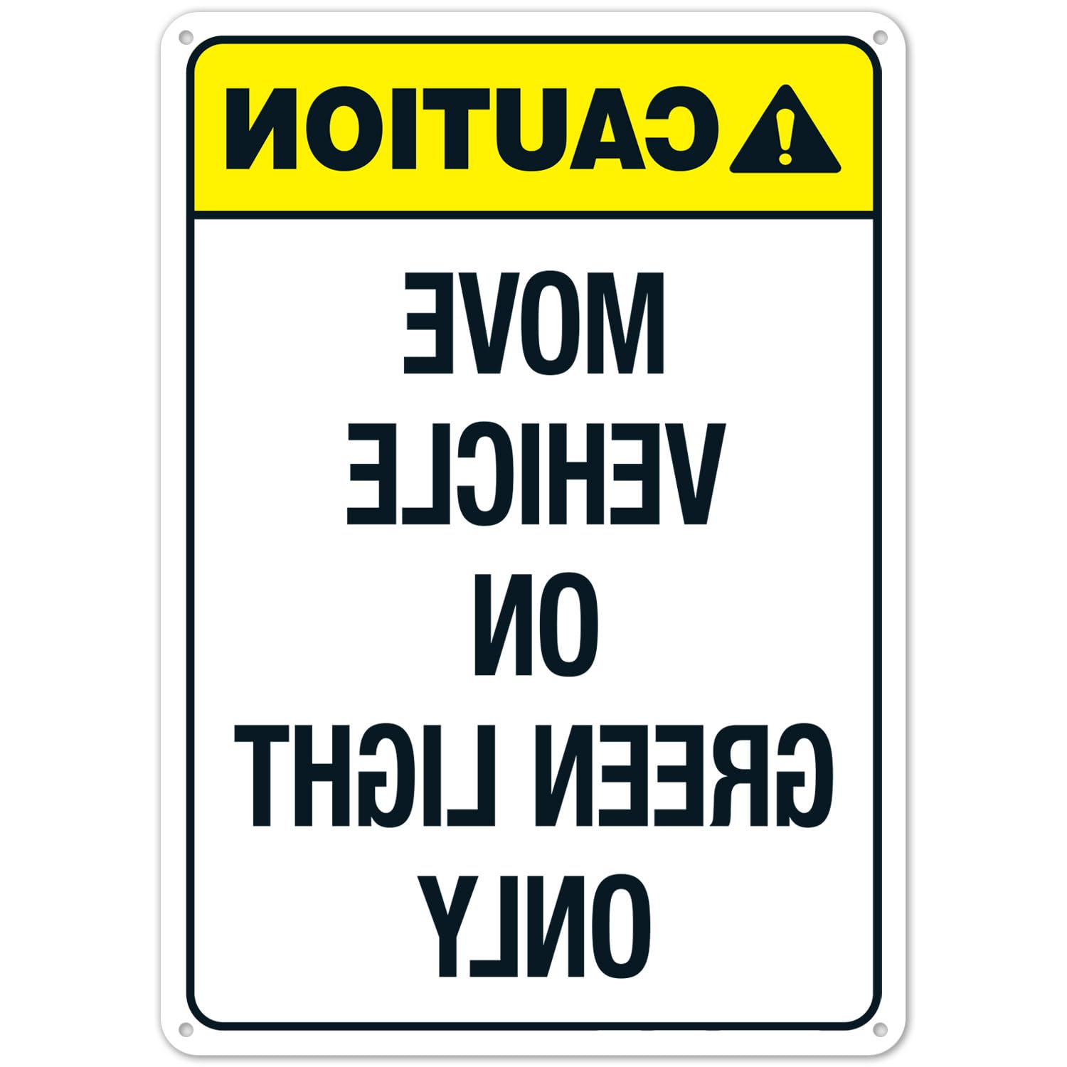 Move Vehicle Only On Green Light Sign, Metal Tin Sign 12 x 8 Inch, Traffic Rule Warning Plaque
