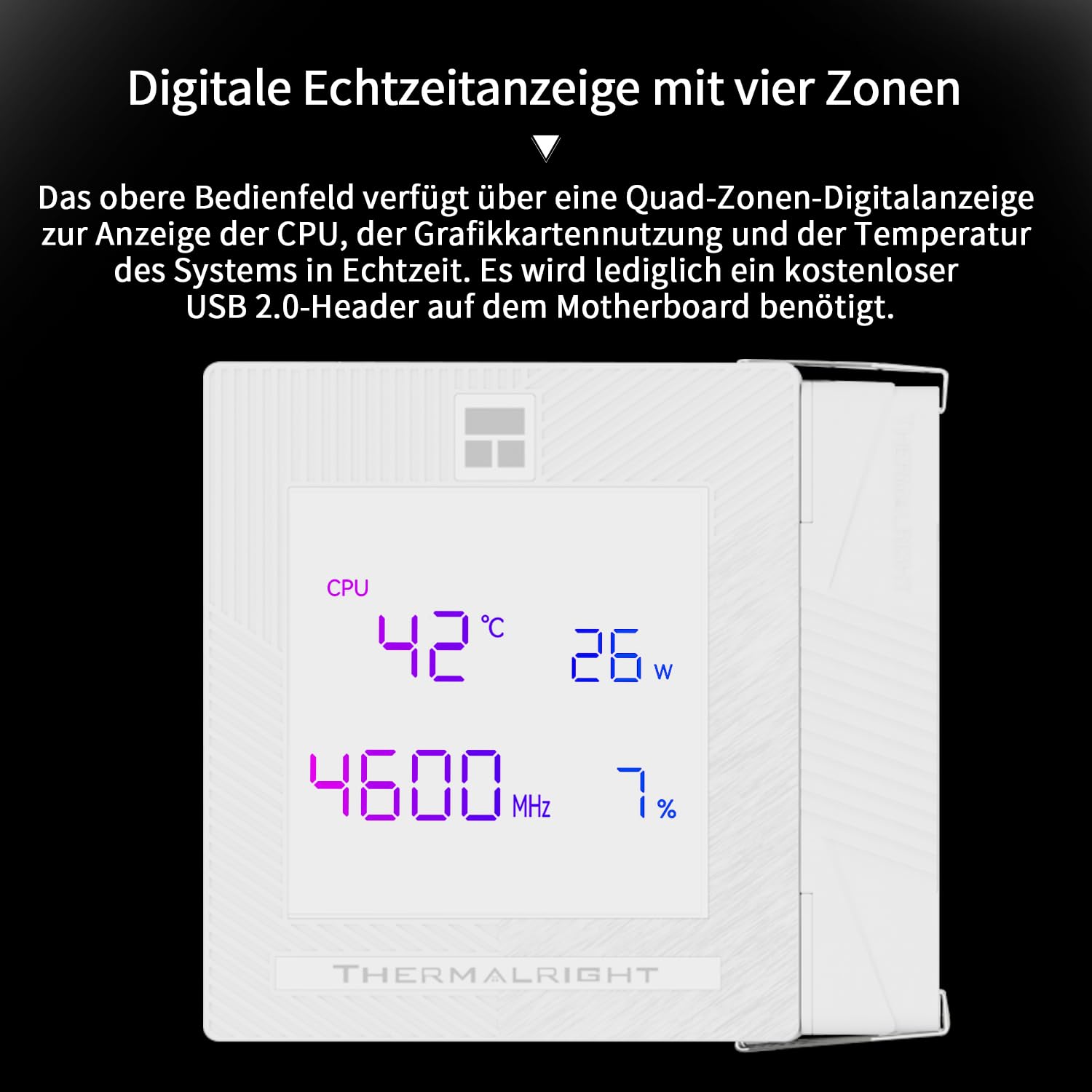 Thermalright Phantom Spirit 120 Digital SNOW CPU chłodnica powietrza, 7 heat pipes CPU, wentylator Dual 120 mm PWM, Digital Screen Top Cover, do AM4/AM5/Intel LGA1700/1851/1150/1151/1200, chłodzenie