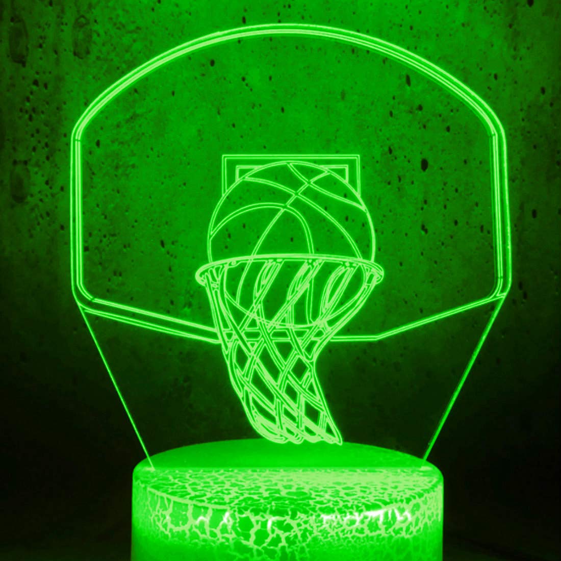 YRTMHU modello di basket Lampade 3D Illusione Ottica Luce Notturna, Lampade da Comodino per Camera da letto Luce Notturna LED con Telecomando, con Interruttore Touch Lampada da Tavolo