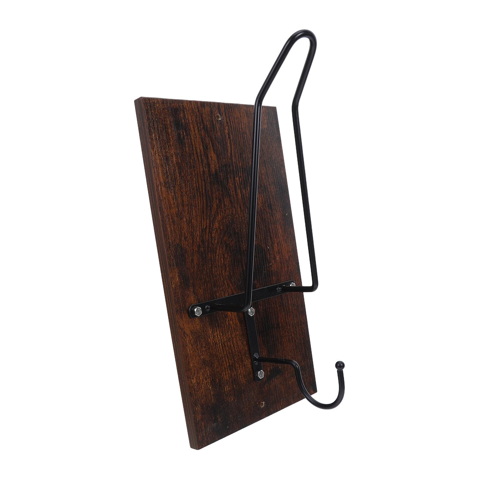 Support mural pour casque moto en bois noble et métal durable