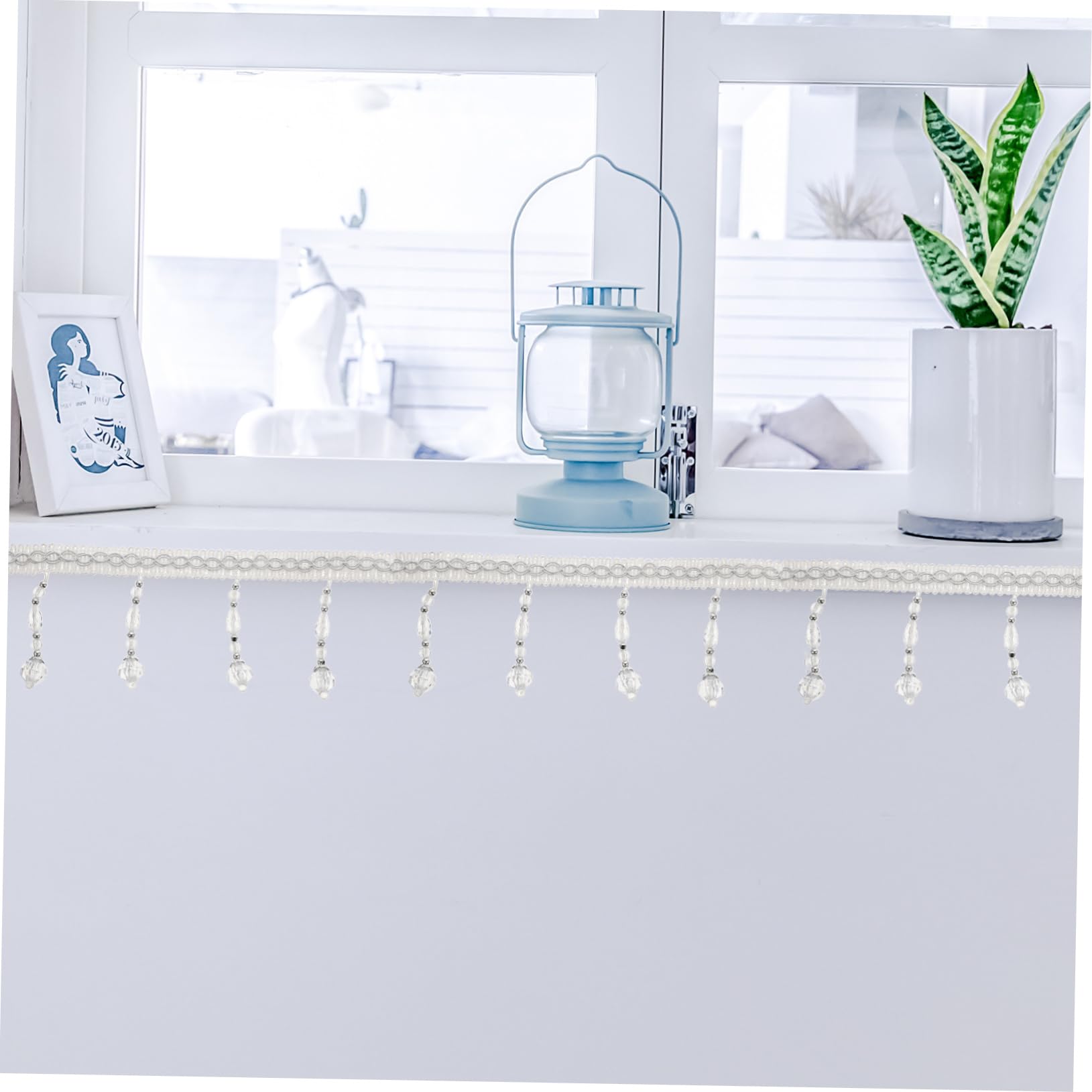 LALAFINA Rideau À Franges Perlées Franges À Garniture À Franges Pour Canapé 9 Cm Accessoires De Décoration Pour La Maison