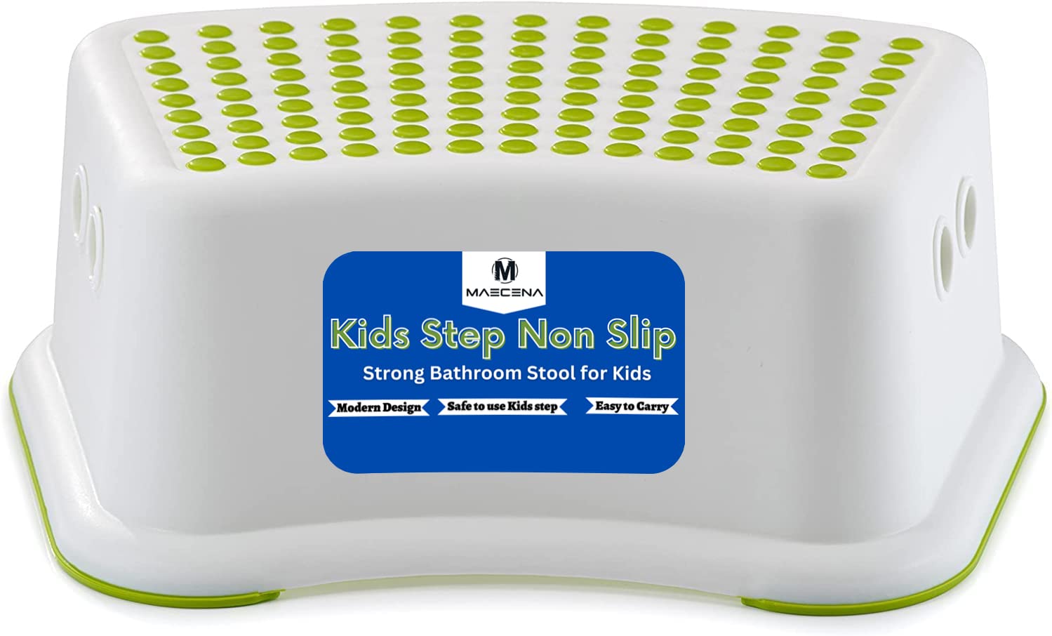 Maecena White Kids Step Stool Bathroom Non Slip Surface, Strong Bathroom Stools For Kids, Children