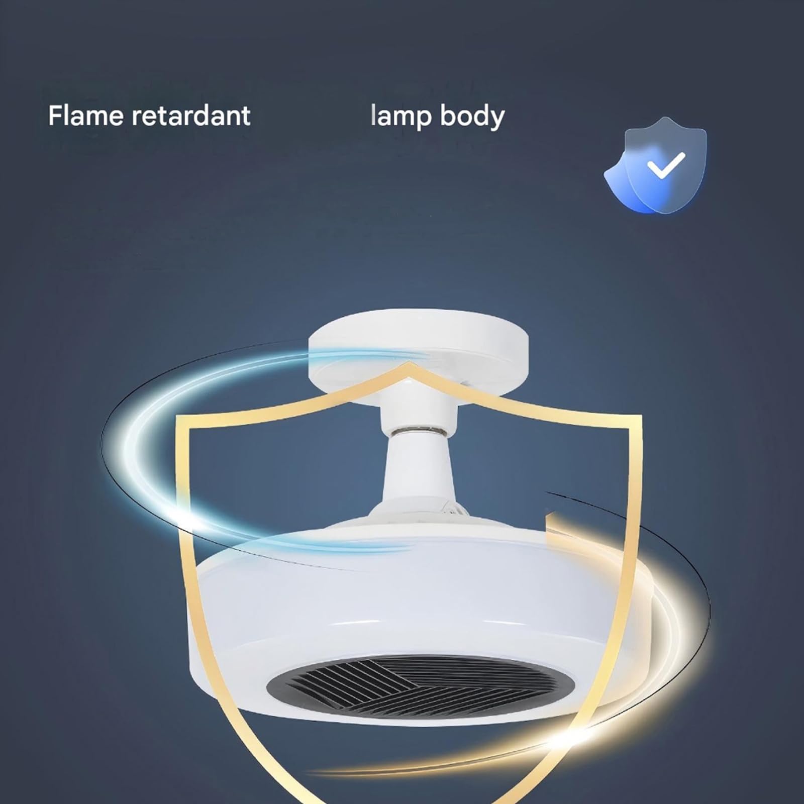 ljhnba Lampada da soffitto a LED per bagno, apparecchio illuminazione integrato con ventola scarico del riscaldatore per camera da letto, dispositivo ventilazione calda domestica, luce del