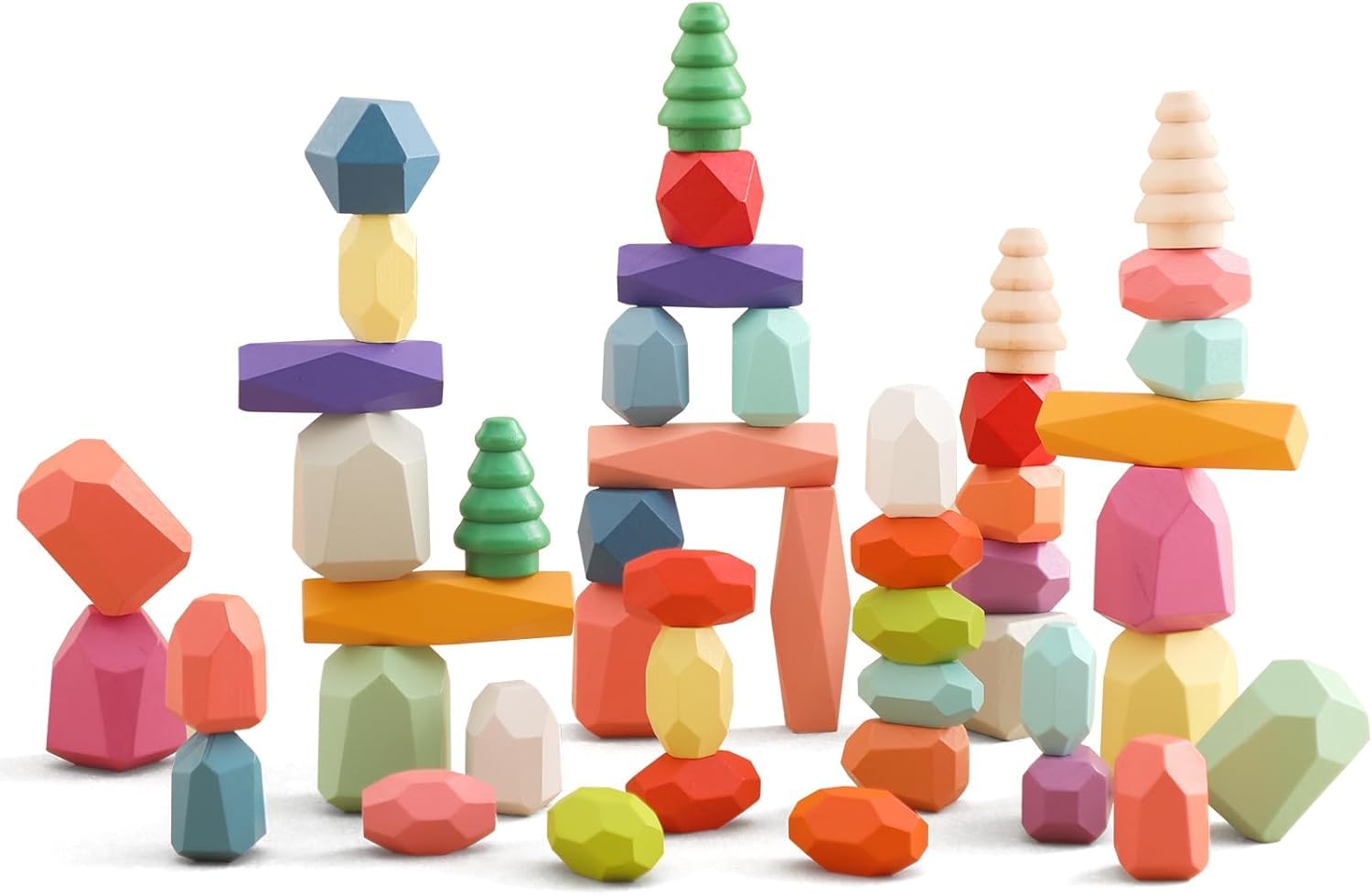 SHINETOY 48PCS Wooden Stacking Building Blocks Montessori Toys for 1 2 3 4 5 6 Year Old Girls Boys Preschool Educational Sensory Toys for Toddlers 1-3 STEM Learning Toys Ages 2-4 Kids Games Gift (B0D842DLS9) Amazon Price History, Amazon Price Tracker