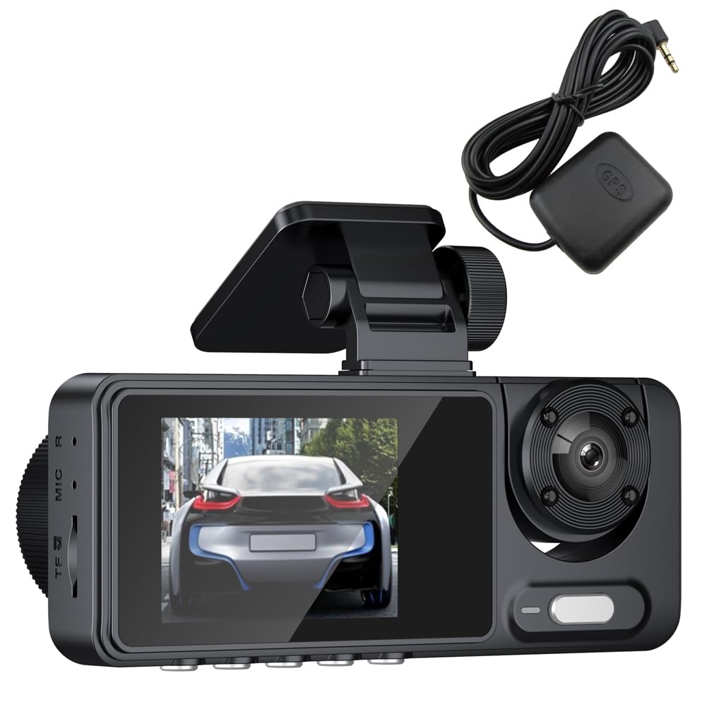 HUIOP Rejestrator kamery samochodowej, 2 kamery Dash Cam wielojęzyczny przezroczysty samochód nagrywanie wideo kamera szerokokątna kamera samochodowa rejestrator bezpieczeństwa jazdy