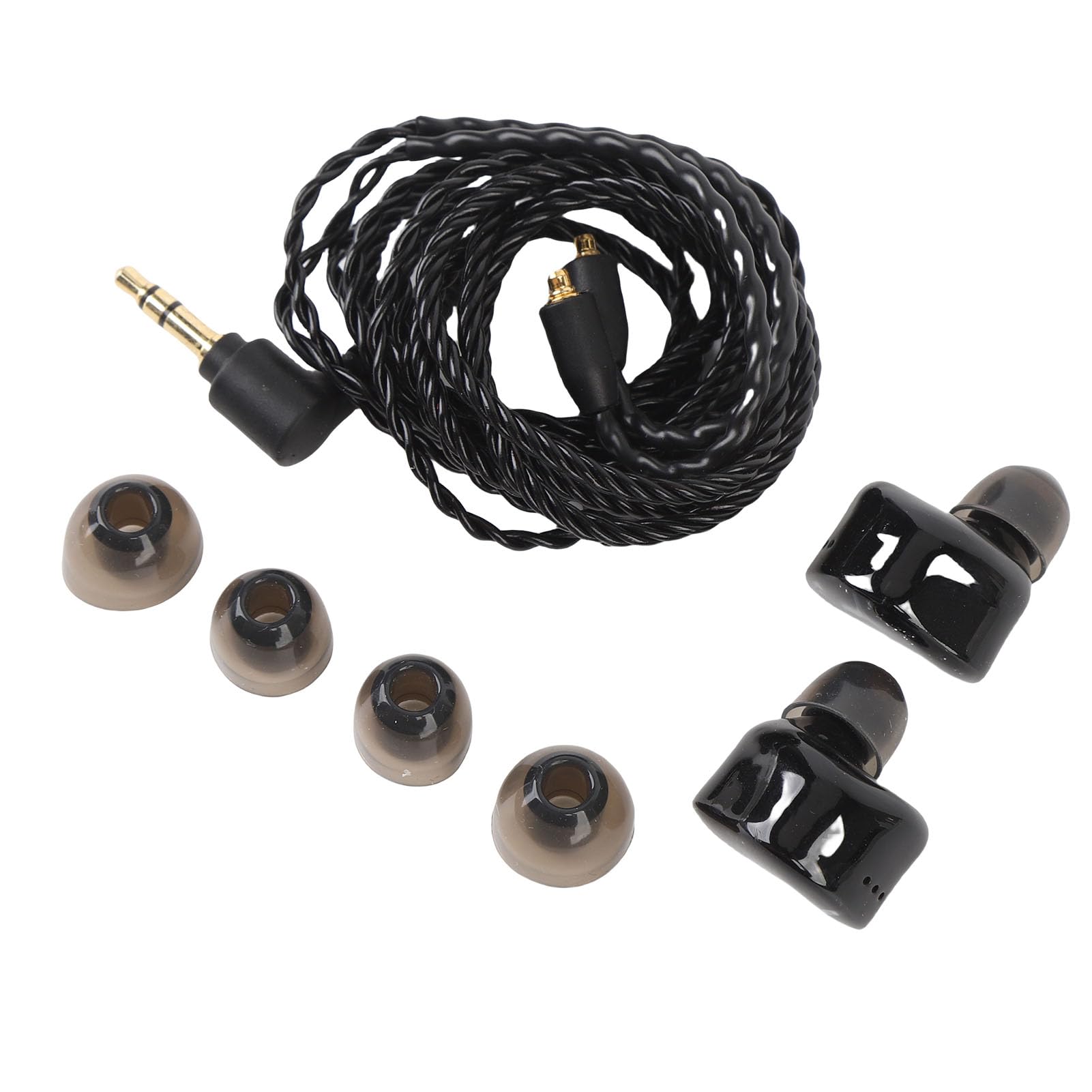 Jiawu Auricolari HiFi Stereo IEM con Riduzione del Rumore Isolante, Auricolari Cablati per Musicisti e Viaggiatori, Cavo OFC