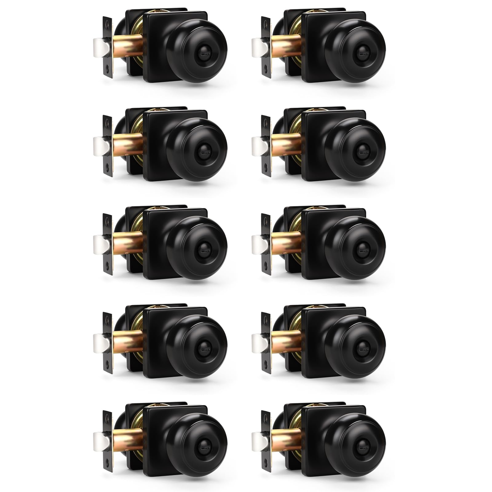Modern Matte Black Privacy Door Knobs - Keyless Lock -12