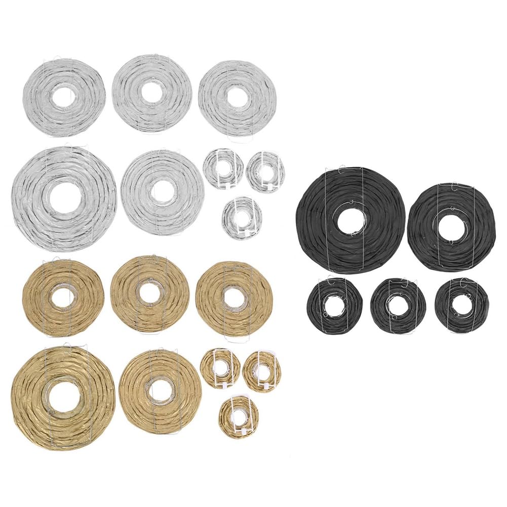 Dekorative Party Papier Laternen 80 Stück Gold Weiß Schwarz Runde Japanische/Chinesische Laterne Laterne Papier für Hochzeit Außen Dekor
