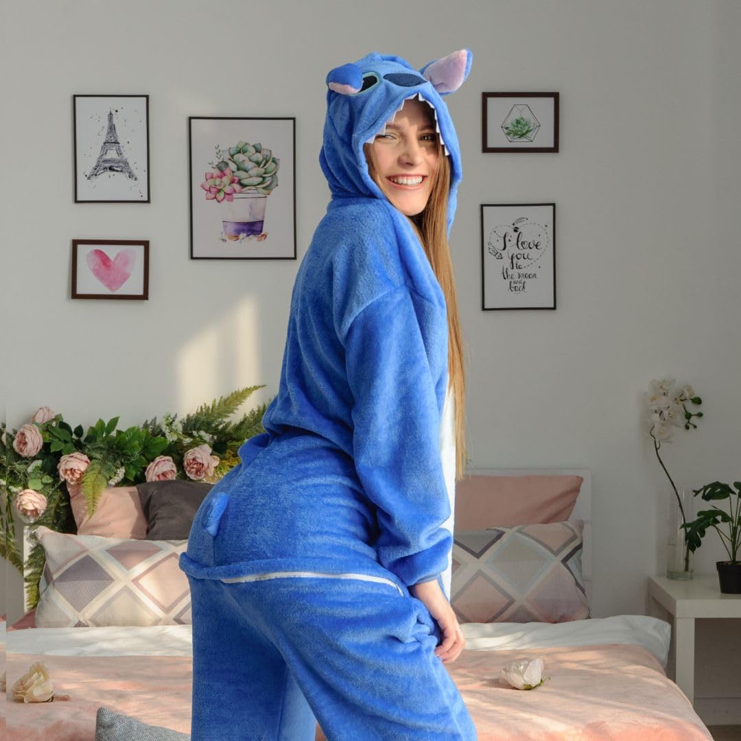 Onesie Costume Adulto Peluche Kigurumi Pigiama Unisex Costume Animale Taglia S-XL