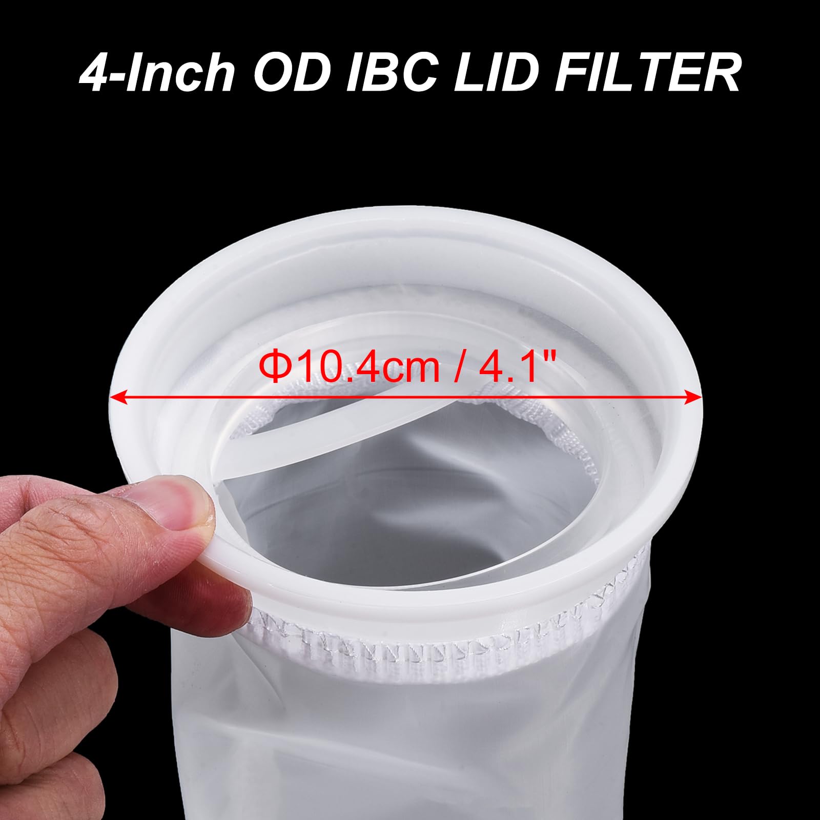 PATIKIL 4" IBC Lid Filter 2 Pack 210mm Long Washable Nylon Fine Mesh Filter IBC Tank Container Accessories for Rainwater Tank Rain Tank Ton Barrel Cover - Image 3
