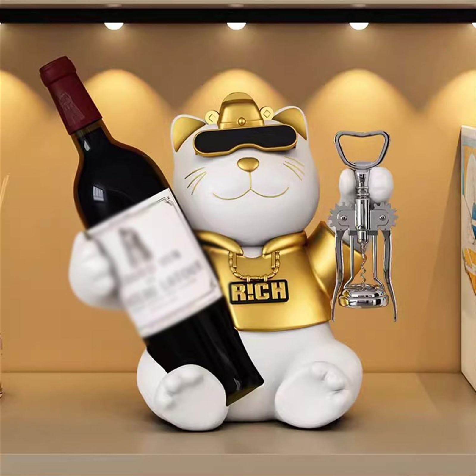 Soporte para vino Decoraciones for enfriadores de vino Fortune Cat Wine Rack Cocina