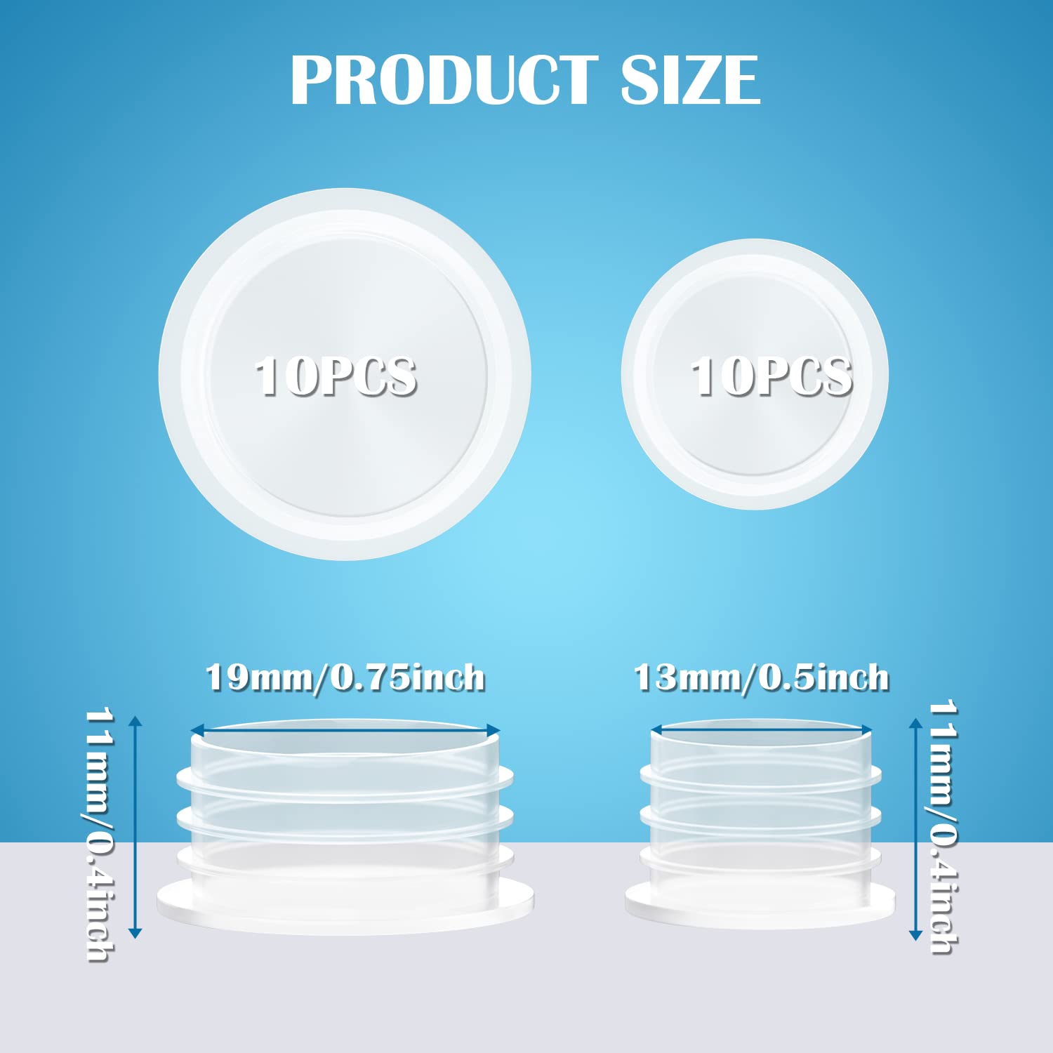 20 Stück Salz- Und Pfefferstreuer Stopfen – 1,9 Cm & 1,27 Cm, Transparent, Kunststoff-Stopper Für Flaschen