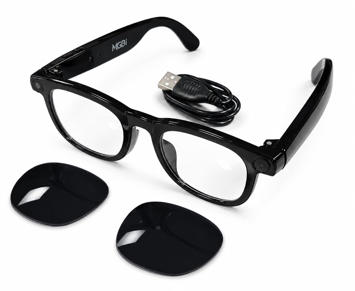 Lunettes Intelligentes avec Caméra HD Intégrée – Lunettes Connectées Bluetooth 5.4, Photos & Vidéos, Appels Mains Libres, Musique, Assistant Vocal IA, Commandes Tactiles, Compatible iOS & Android