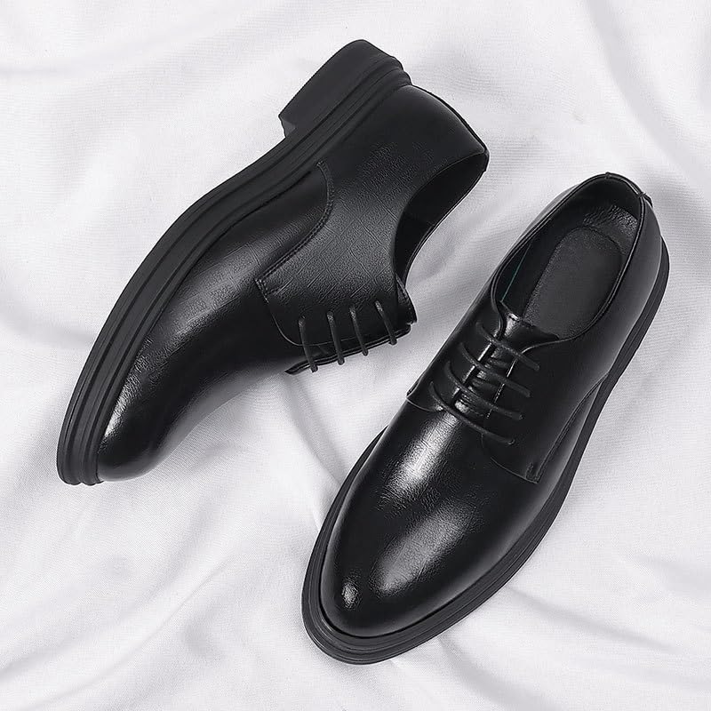Men Oxfords Men's Fashion Classic Pointed Toe Lace Up Low Top Leather Dress Shoes Brogue Tuxedo Shoes4