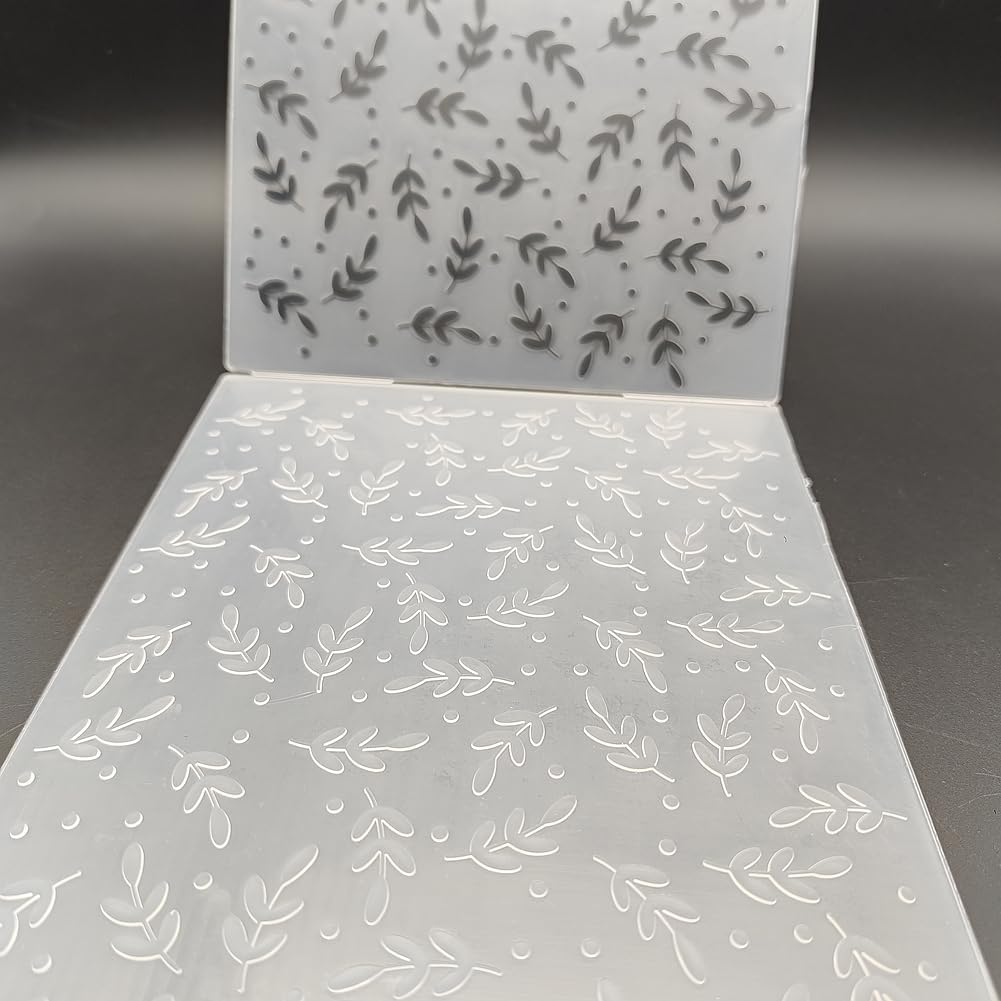Plastic Embossing Folder (6'' x 8'' | Leaves Pattern) Paper Crafts Plastic Textured Impressions for Card Making Scrapbooking