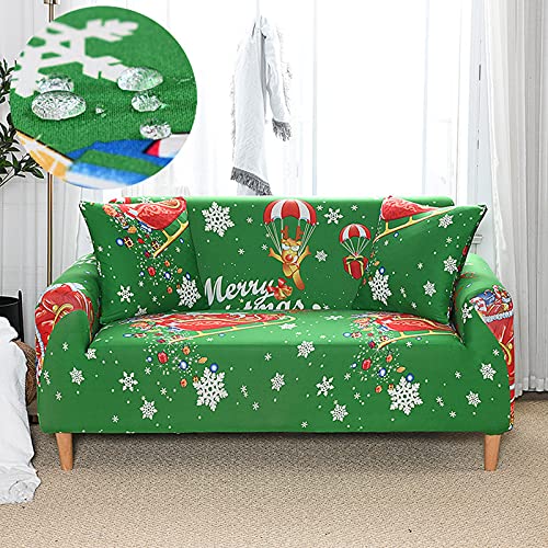 Housse de canapé extensible 2 places imperméable imprimé Noël - 2