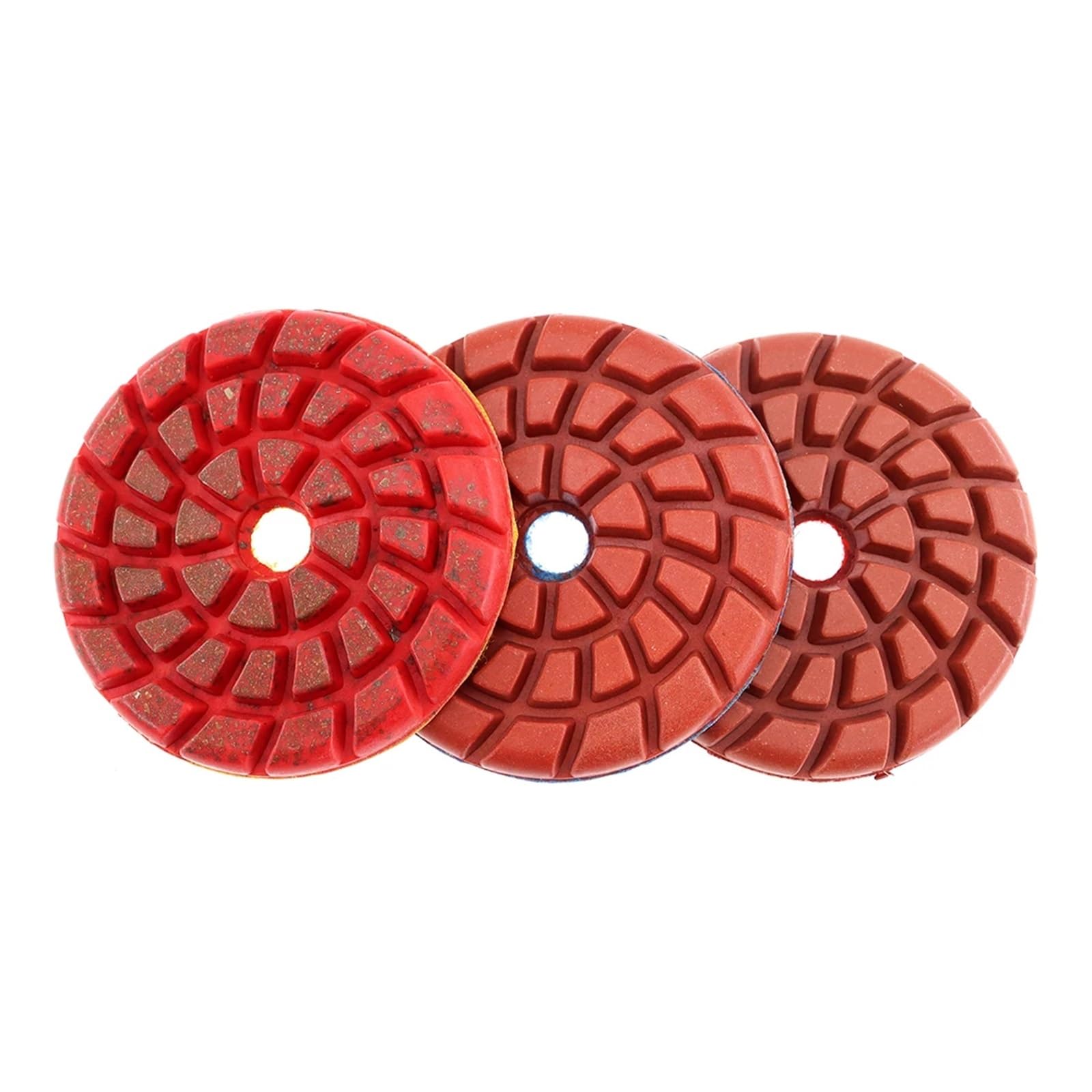 4 unids/Set Almohadilla de Pulido de Diamantes de 4 Pulgadas 3 Pasos Almohadillas de Pulido de Enlace de Cobre renovadas for Suelo de hormigón de mármol de Granito cuicui(Combon B)