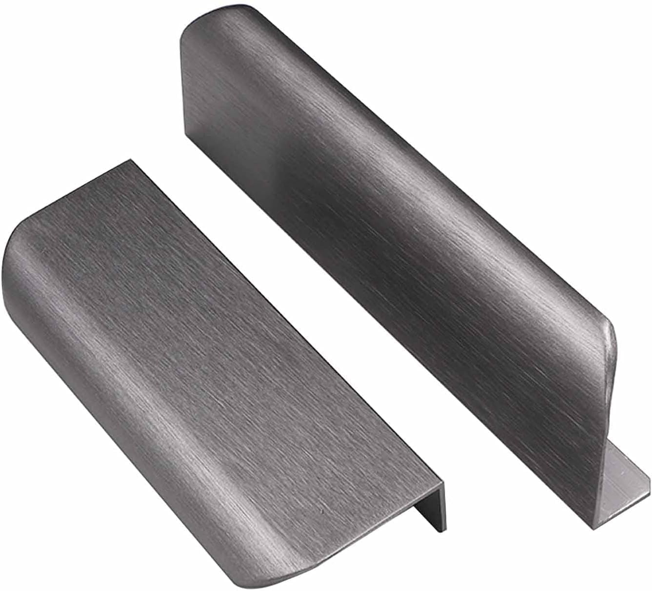 Hgasopld Grijs Finger Edge Pull, Concealed Cupboard Handles 2 Pcs Curved Grey Aluminum Drawer Pulls With Screws Multi Sizes(Length 150Mm)